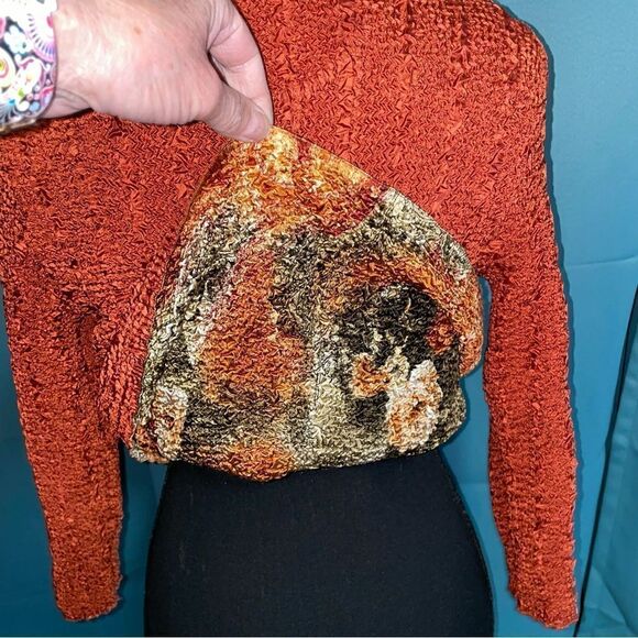 Crinkle top reversible top. Fall colors/rusty orange OSFM - Picture 4 of 8